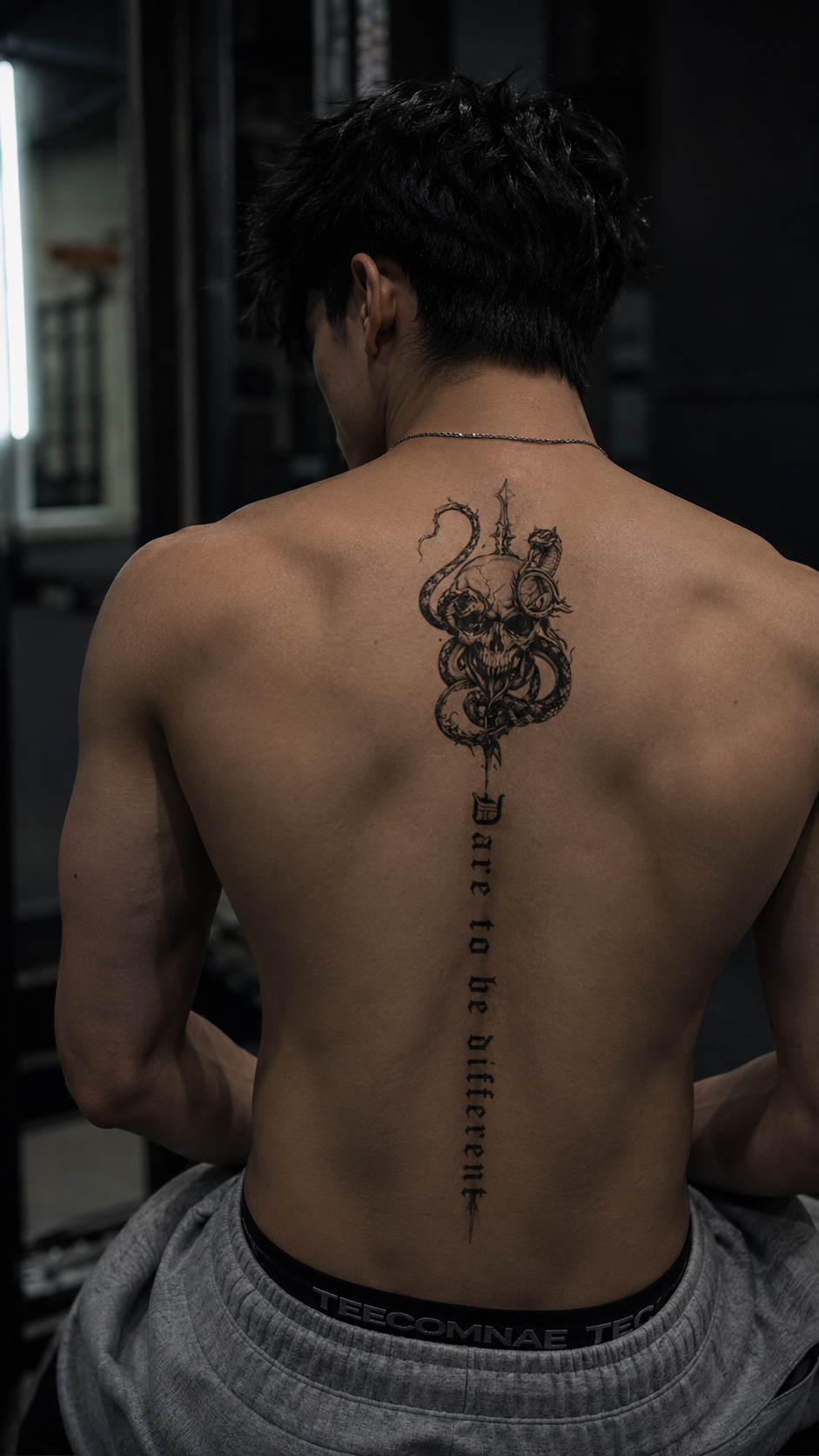 Be Different Back Tattoo – Large Size (19x4 inch) | Realistic Temporary Tattoo for Men & Women