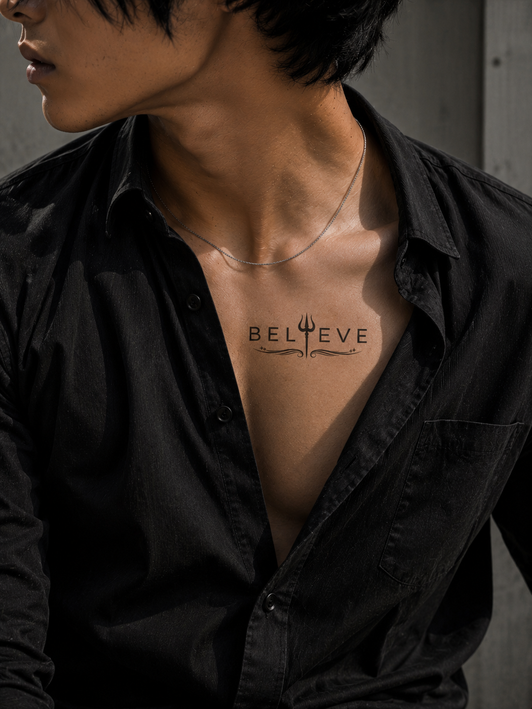 Believe in Shiva Tattoo – Small Size (4.5x2 inch) | Realistic Temporary Tattoo for Men & Women