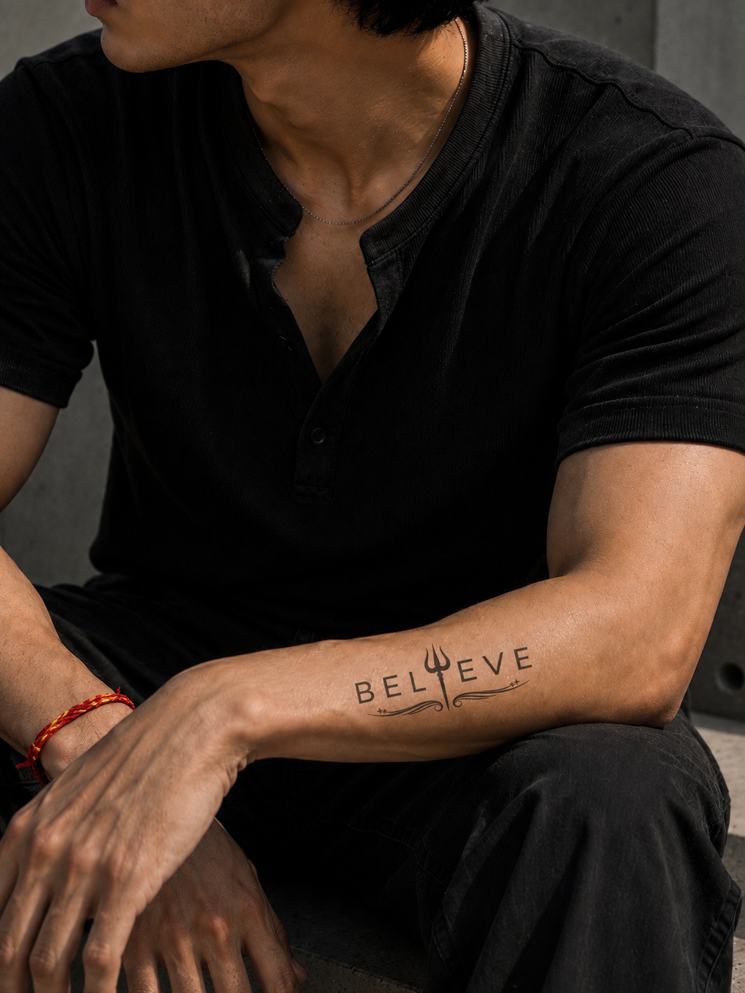 Believe in Shiva Tattoo – Small Size (4.5x2 inch) | Realistic Temporary Tattoo for Men & Women