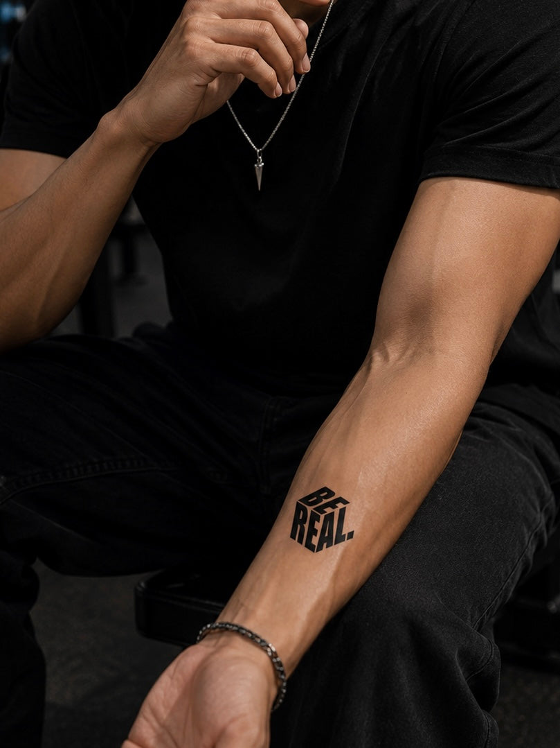 BeReal Tattoo – Small Size (2.5x2.5 inch) | Realistic Temporary Tattoo for Men & Women